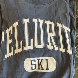 Boyfriend tee Telluride Ski A&F blue long sleeve